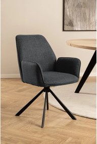 Set di sedie da pranzo grigio scuro in imbottito con braccioli 2 pz Glenda – Actona