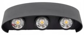 Applique a LED da esterno ARROW 6xLED/1W/230V IP54 nero