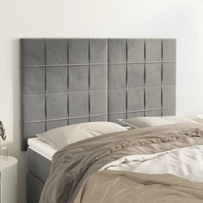 Testiere 4 Pz Grigio Chiaro 72x5x78/88 Cm İn Velluto /