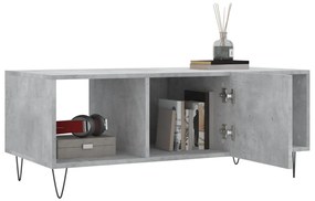 Tavolino salotto grigio cemento 102x50x40 cm legno multistrato