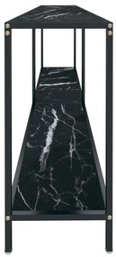 Tavolo consolle nero 200x35x75,5 cm in vetro temperato