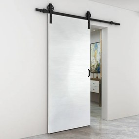 Porta scorrevole Milk in mdf bianco, L 92.5 x H 211.5 cm, con binario Rodeo Reversibile