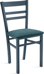 Sedia imbottita in tessuto Blu e sruttura in legno HOLLY 2 sedie