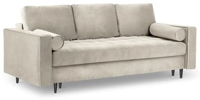 Divano letto in velluto beige Santo - Milo Casa
