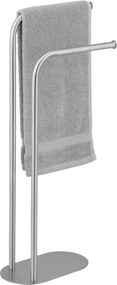 Piantana porta asciugamani a due bracci in acciaio inox satinato