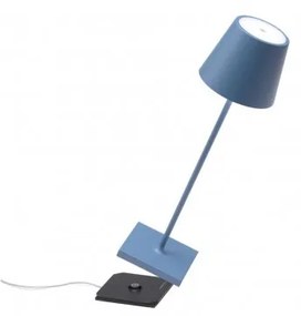 Zafferano Poldina Pro blu avio lampada da scrivania senza fili