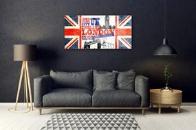 Quadro su vetro acrilico Bandiera di Londra Art 100x50 cm