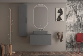 Mobile da bagno sospeso sotto lavabo L 90 x H 43 x P 44 cm grigio laccato opaco, 2 cassetti BADEN HAUS Modula