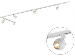 Sistema a binario moderno monofase con 5 faretti bianchi - Gissi