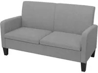 Divano a 2 Posti 135x65x76 cm Grigio Chiaro