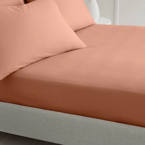Lenzuolo con angoli color terracotta in percalle di cotone 90x190 cm Cotton Percale – Bianca