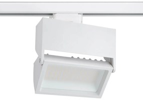 Faro LED 44W Rettangolare per Binario Trifase 100° Bianco con driver Philips No Flickering CRI92 Colore Bianco Caldo 3.000K