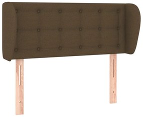 Testiera ad orecchio marrone scuro 83x23x78/88 cm in tessuto