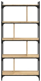 Libreria rovere sonoma 5 ripiani 76x32x158 cm legno multistrato