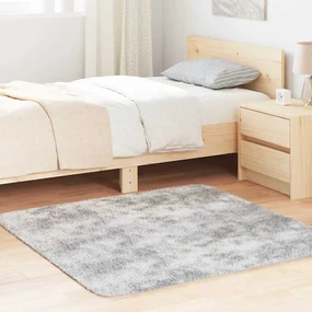 Tappeto Shaggy A Pelo Lungo Navarra Grigio Chiaro 120x120 Cm /