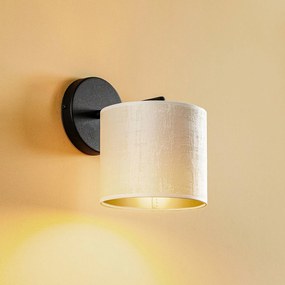 EMIBIG LIGHTING Applique Jari paralume in tessuto, bianco-oro