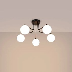 Sollux SL.1663 - Lampadario a sospensione con supporto rigido ASTRAL 5xG9/8W/230V nero