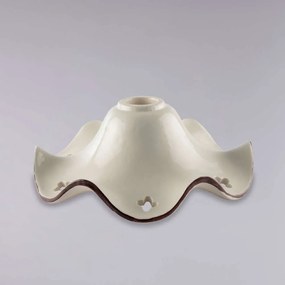 Bonetti Illumina Diffusore in ceramica bianco lucido e marrone con decalco fiori di papavero