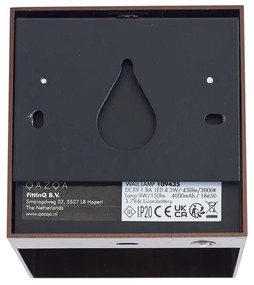 Lampada da parete moderna bronzo scuro con LED e dimmer touch ricaricabile - Joris Groove