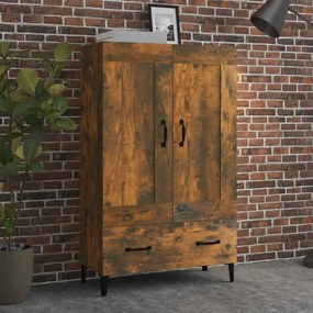 Credenza Rovere Fumo 70x31x115 Cm İn Legno Multistrato /