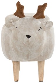Pouf in tessuto beige REINDEER Beliani