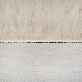 Tappeto in pelliccia sintetica crema 80x150 cm Waffle Faux Fur - Flair Rugs