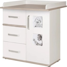 Cassettiera alta bianca in olmo con fasciatoio 94x102 cm Moritz - Roba