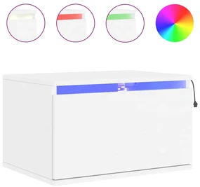 Comodino a parete con luci led bianco