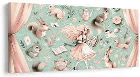 Quadro su tela – Ragazza nel regno degli animali