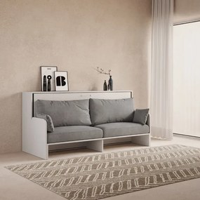 Letto singolo a scomparsa orizzontale DIBE Sofŕ Bianco Frassino 200x103xh97 cm