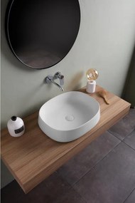 Lavabo da appoggio Paddle OLYMPIA CERAMICA rettangolare in ceramica L 50 x H 14 x P 40 cm bianco matt