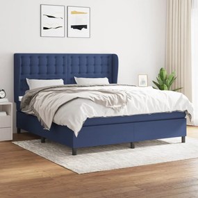 Giroletto A Molle Con Materasso Blu 160x200 Cm İn Tessuto /