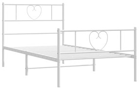 Giroletto con testiera e pediera metallo bianco 100x190 cm