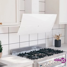 vidaXL Cappa a Parete 90 cm in Acciaio e Vetro Temperato Bianco