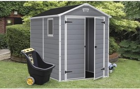 Casetta Da Giardino In Resina 185,8x236,8x227H Cm Manor 6x8 Grigio Keter Con Finestra
