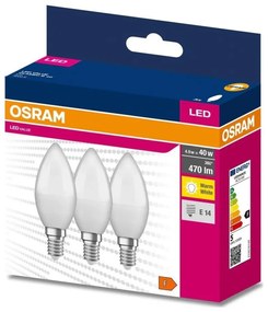 SET 3x Lampadina LED B38 E14/4,9W/230V 3000K - Osram