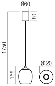 Redo 01-3486 - Lampada a sospensione su cavo KHADI LED/6W/230V CRI90 Ø12 cm nero/fumé