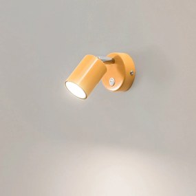 Faretto da parete Fun, giallo, altezza 14 cm, regolabile, GU10 Fun Luminex, Giallo / Arancione, Soggiorno / Sala da pranzo, Metallo, Moderno, Faretto alogeno