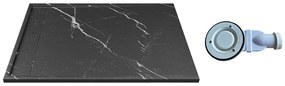 Piatto doccia extrapiatto appoggio o incasso tagliabile 140x90cm Resina SMC Bianco marmorizzato - LYROSA