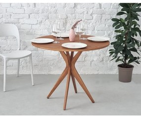 Tavolo da pranzo rotondo con piano effetto frassino ø 70 cm Jubi – Ragaba