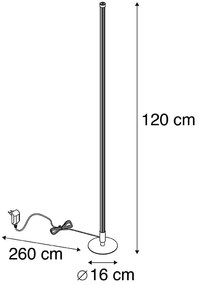 Lampada da terra nera con LED e dimmer touch a 3 livelli di luminosità - Line-up