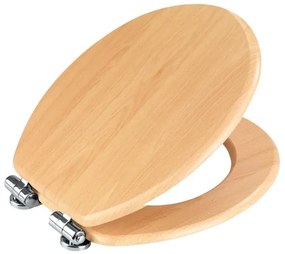 WENKO 22979100 - sedile WC Faggio naturale 35,5x42,5 cm marrone/argento