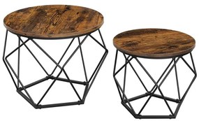Set di 2 tavolini da salotto TALIA, marrone/nero