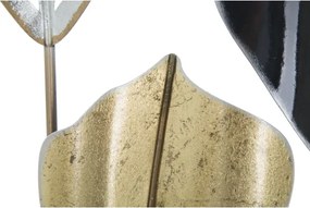 Pannello Decorativo Rettangolare Con Foglie 120x2,5x78,5 Cm In Ferro Oro Argento Nero Lex-A