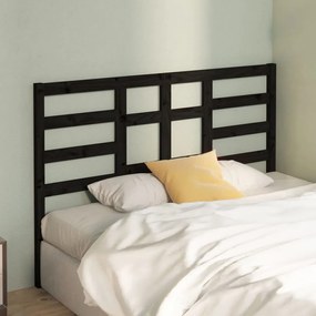 Testiera per letto nera 156x4x104 cm in legno massello di pino