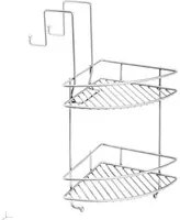 Cestello Doccia Angolare Doppio 2 Mensole Accessori da Bagno Satinato Metaform