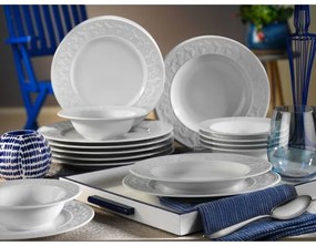 Set da tavola 24 pezzi in porcellana bianca