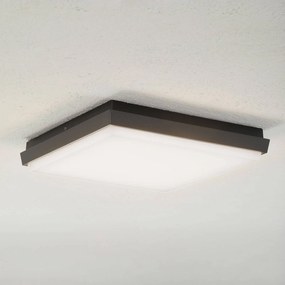 Lucande Plafoniera LED da esterni Amra, 30 cm, angolare, antracite Amra, Nero, Plastica, Moderno, Plafoniere LED