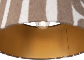 Lampada a sospensione nera con paralume beige marrone 35cm 3 luci - Cava