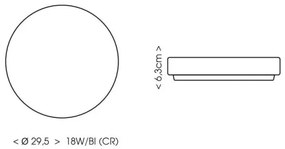 Ecolite W3090-18W/BI-Plafoniera LED da bagno LIRA LED/18W/230V IP44 bianco